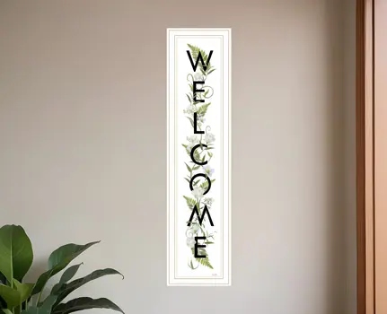 Welcome Sign II 4 White Framed Print Wall Art