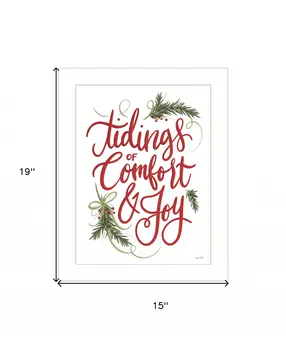 Tidings of Comfort and Joy 2 White Framed Print Wall Art