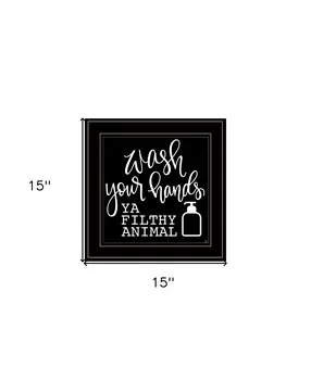 Wash Your Hands 2 Black Framed Print Bathroom Wall Art