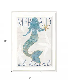 Mermaid at Heart 1 White Framed Print Wall Art