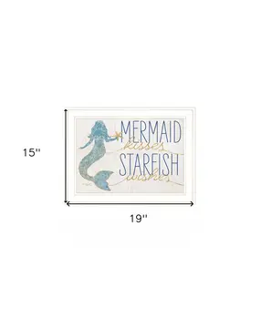 Mermaid Kisses Starfish Wishes 2 White Framed Print Wall Art