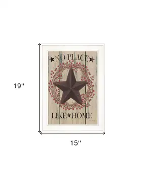 No Place Like Home Wreath 1 White Framed Print Wall Art