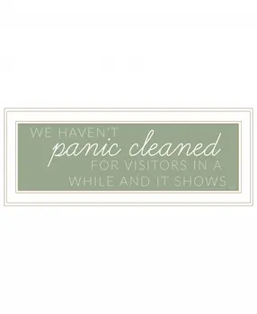 Panic Cleaned 1 White Framed Print Wall Art