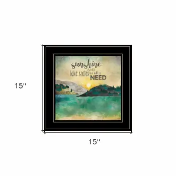 Sunshine And Lake Water 3 Black Framed Print Wall Art