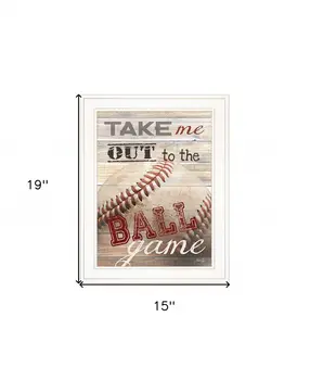 Take Me Out to the Ball Game 1 White Framed Print Wall Art