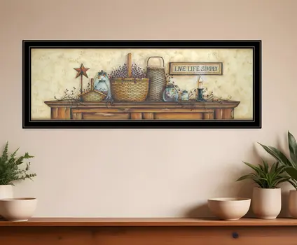 Live Life Simple 3 Black Framed Print Wall Art