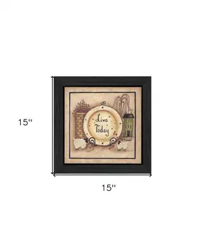 Live Today 4 Black Framed Print Wall Art
