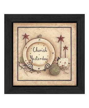 Cherish Yesterday 4 Black Framed Print Wall Art