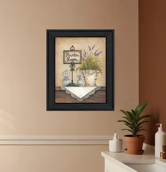 Powder Room 3 Black Framed Print Wall Art