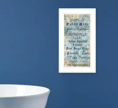 Paris Bath 1 White Framed Print Bathroom Wall Art