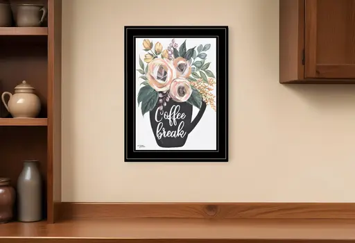 Coffee Break 2 Black Framed Print Kitchen Wall Art