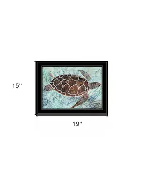 Sea Turtles Collage 1 Black Framed Print Wall Art