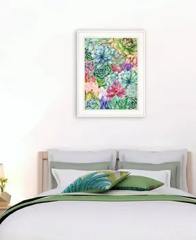 Succulents Paradise 2 White Framed Print Wall Art