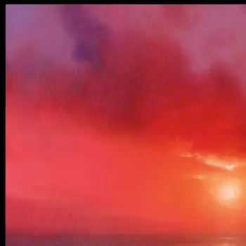 Sunset In Red 3 Black Framed Print Wall Art