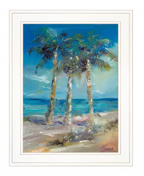 Threes Company 3 White Framed Print Wall Art