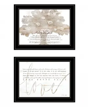 Set Of Two Love or In the Moment 1 Black Framed Print Wall Art