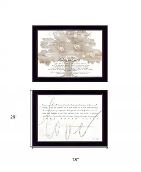 Set Of Two Love or In the Moment 2 Black Framed Print Wall Art