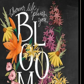 Set Of Two Love and Bloom Black Framed Print Wall Art