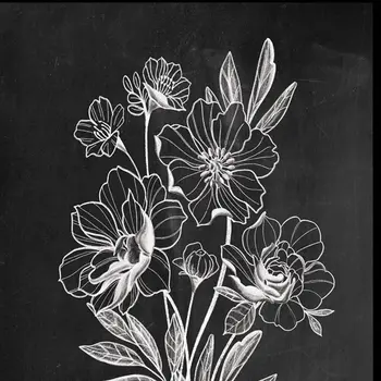 Set Of Two Vintage Flowers in Bloom Black Framed Print Wall Art