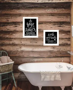 Set Of Two Wash Up White Framed Print Bathroom Wall Art