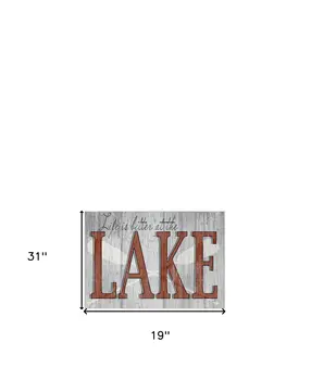 Set Of Two Lake Life is Better 1 White Framed Print Wall Art