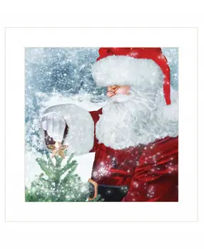 Santas Tree Star 1 White Framed Print Wall Art