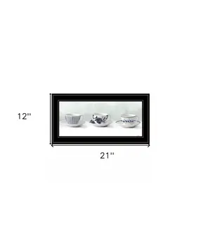 Cups and Saucers 3 Black Framed Print Wall Art