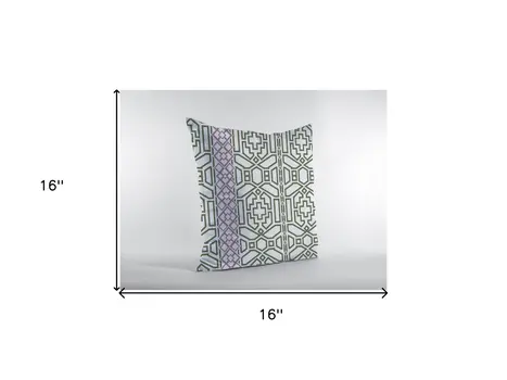 16" White Bird Maze Double Sided Suede Throw Pillow