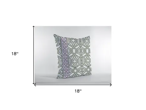 18" White Bird Maze Double Sided Suede Throw Pillow