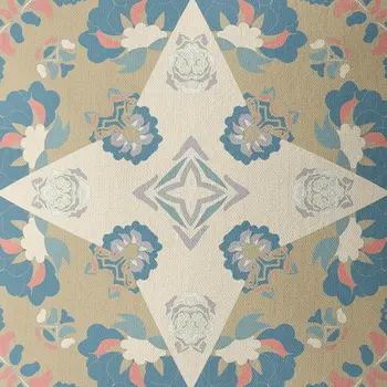 26" Brown Blue Star Indoor Outdoor Zip Throw Pillow