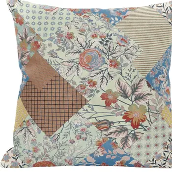 20" Orange Yellow Floral Suede Throw Pillow