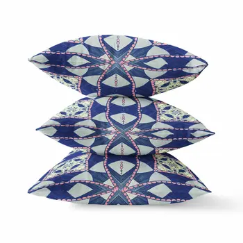 16" Indigo Pink Cosmic Circle Boho Suede Throw Pillow