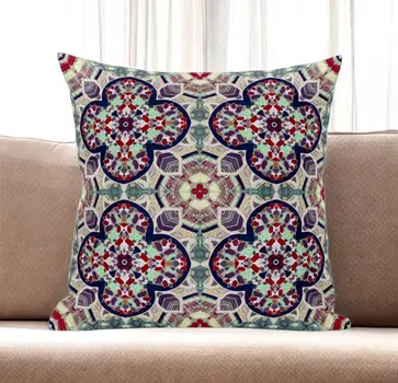 20" Mauve Blue Cloverleaf Boho Suede Throw Pillow