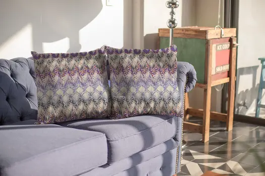 20” Magenta Cream Hatch Indoor Outdoor Throw Pillow