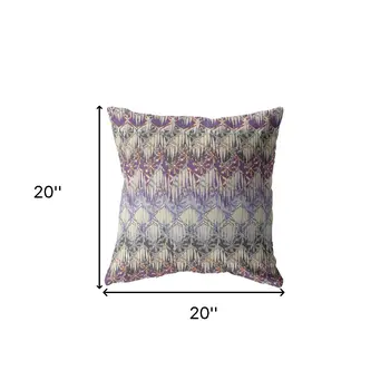 20” Magenta Cream Hatch Indoor Outdoor Throw Pillow