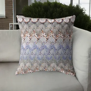 26” Orange Gray Hatch Indoor Outdoor Zippered Throw Pillow