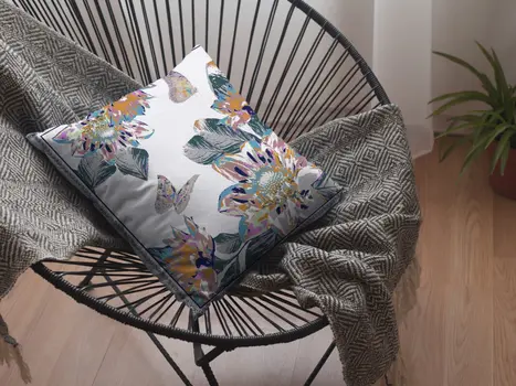 20” Pink White Butterfly Suede Throw Pillow
