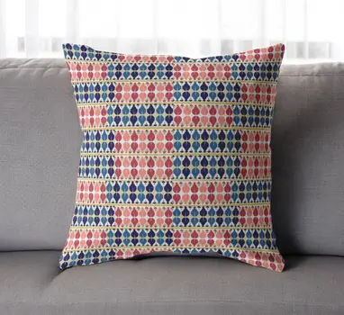 20" Red Blue Spades Suede Throw Pillow