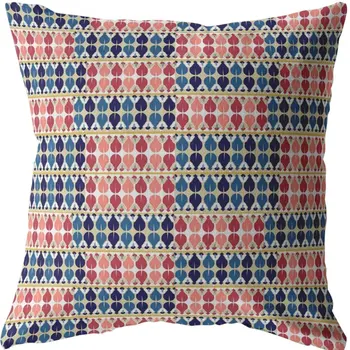 20" Red Blue Spades Suede Throw Pillow