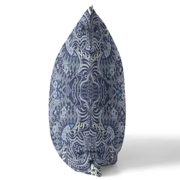 16” Indigo Boho Ornate Suede Throw Pillow