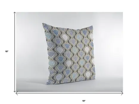 18” Gray Ogee Decorative Suede Throw Pillow