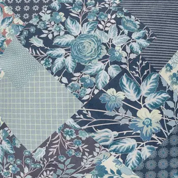 16" Blue White Floral Zippered Suede Throw Pillow