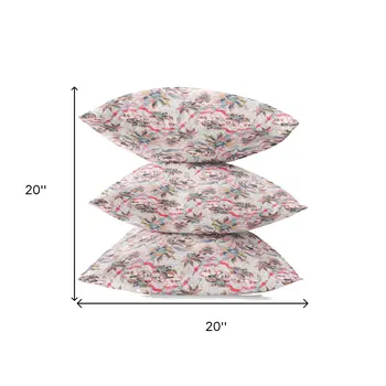 20" Lavender Pink Roses Zippered Suede Throw Pillow