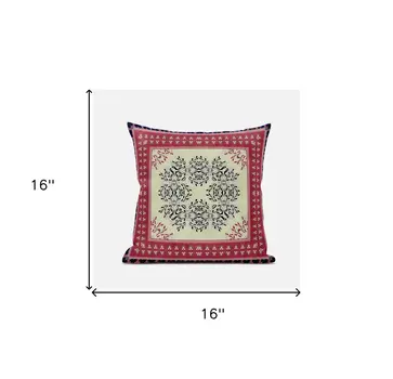 16" X 16" Muted Pink Grey Geometric Zippered Suede Throw Pillow