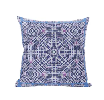 16” Lilac Blue Geostar Zippered Suede Throw Pillow