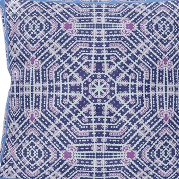 16” Lilac Blue Geostar Zippered Suede Throw Pillow