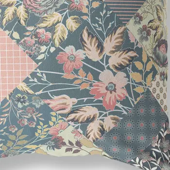 28" Green Peach Boho Floral Indoor Outdoor Throw Pillow