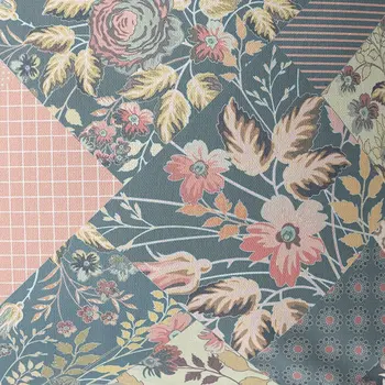 28" Green Peach Boho Floral Indoor Outdoor Throw Pillow