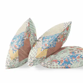 26" Cream Red Boho Floral Indoor Outdoor Throw Pillow