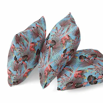 28” Coral Blue Tropical Indoor Outdoor Throw Pillow